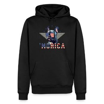 Lunettes de soleil bouledogue français Murica flag - Sweat à capuche Premium bio Homme - noir - Devant - Nico (187cm)