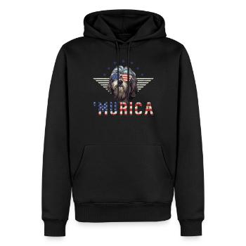 Lunettes de soleil bichon havanais Murica drapeau cadeau - Sweat à capuche Premium bio Homme - noir - Devant - Nico (187cm)