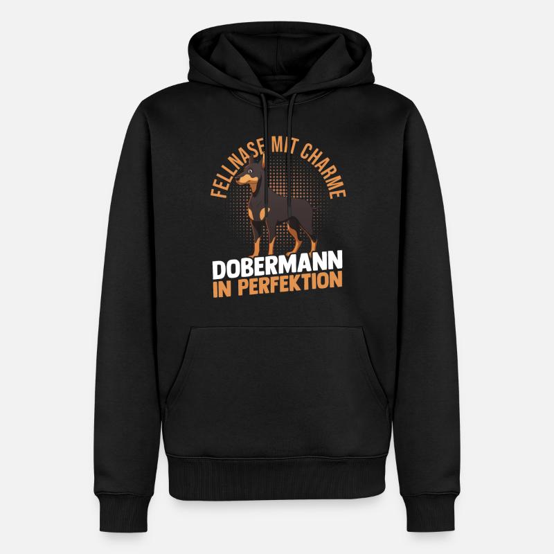 Hund Dobermann - Männer Premium Bio Hoodie - Schwarz