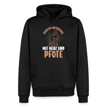 Hund Dobermannmama Hundemama Mutter Dobermann - Männer Premium Bio Hoodie - Schwarz - Vorne - Nico (187cm)