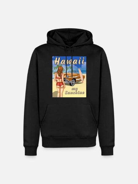 HAWAÏ mon soleil - Sweat à capuche Premium bio Homme - noir