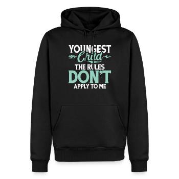Cadeau enfant le plus jeune - Sweat à capuche Premium bio Homme - noir - Devant - Nico (187cm)