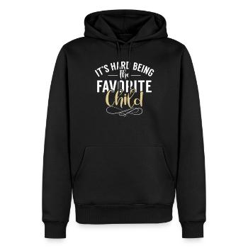 Cadeau enfant le plus jeune - Sweat à capuche Premium bio Homme - noir - Devant - Nico (187cm)