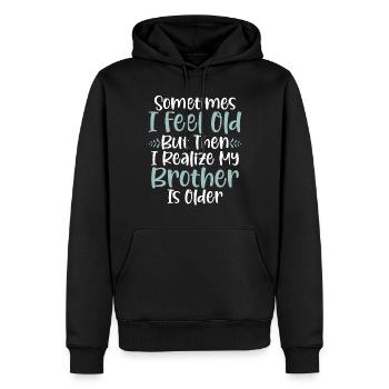 Cadeau enfant le plus jeune - Sweat à capuche Premium bio Homme - noir - Devant - Nico (187cm)