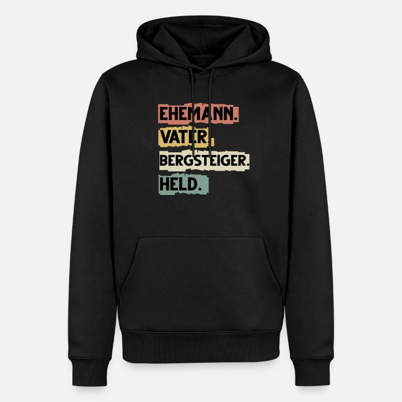 Bergsteige Spruch lustiger Wander Spruch - Männer Premium Bio Hoodie - Schwarz