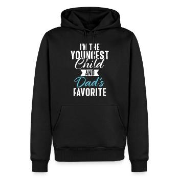 Cadeau enfant le plus jeune - Sweat à capuche Premium bio Homme - noir - Devant - Nico (187cm)