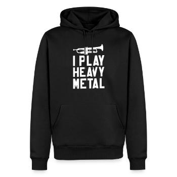 Je joue du heavy metal Trompettiste Trompettiste - Sweat à capuche Premium bio Homme - noir - Devant - Nico (187cm)