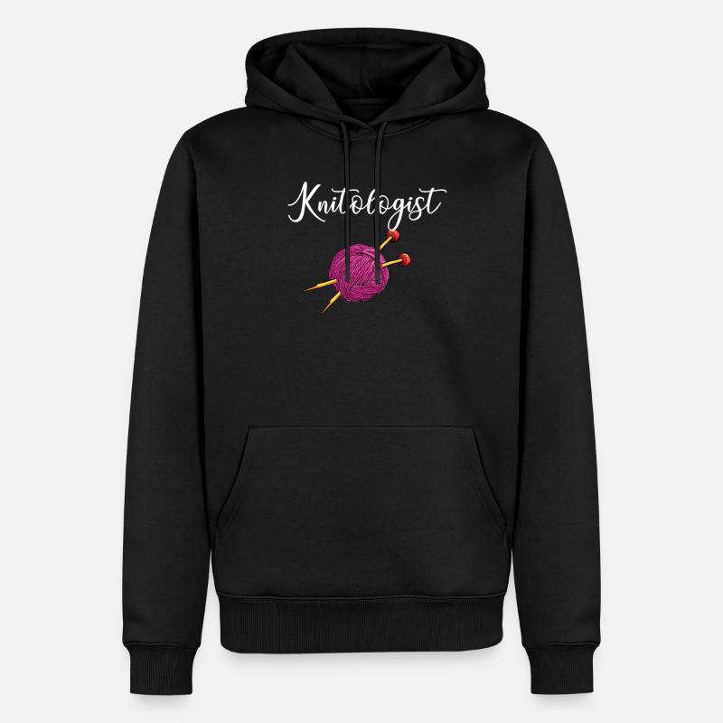 tricotologue, Yarn Knitting - Sweat à capuche Premium bio Homme - noir