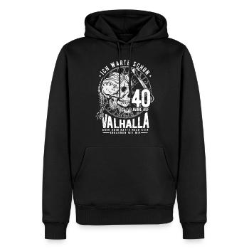 40. Geburtstag Mann Wikinger Valhalla 40 Jahre - Männer Premium Bio Hoodie - Schwarz - Vorne - Nico (187cm)