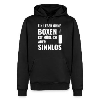 Boxen Boxsport Kampfsport Motto - Männer Premium Bio Hoodie - Schwarz - Vorne - Nico (187cm)