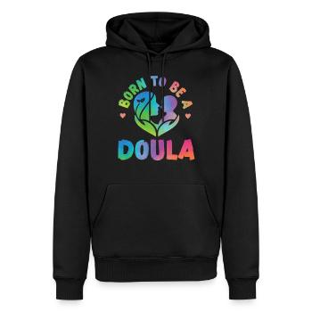 Doula accoucheuse née pour être une - Sweat à capuche Premium bio Homme - noir - Devant - Nico (187cm)