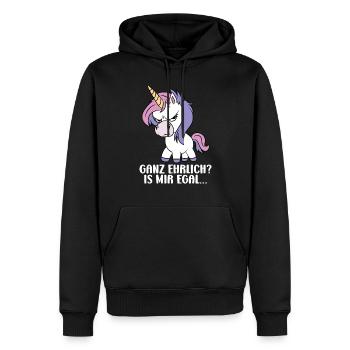 Ganz Ehrlich? Is Mir Egal - Männer Premium Bio Hoodie - Schwarz - Vorne - Nico (187cm)