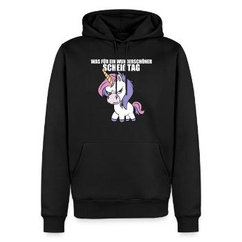 Was für ein Wunderschöner Scheißtag - Männer Premium Bio Hoodie - Schwarz - Vorne - Nico (187cm)