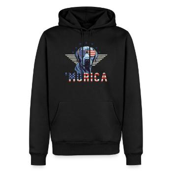 Lunettes de soleil Labrador Murica drapeau cadeau - Sweat à capuche Premium bio Homme - noir - Devant - Nico (187cm)
