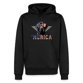 Lunettes de soleil Labrador Murica drapeau cadeau - Sweat à capuche Premium bio Homme - noir - Devant - Nico (187cm)