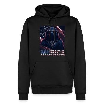 Lunettes de soleil paresseux Murica America cadeau - Sweat à capuche Premium bio Homme - noir - Devant - Nico (187cm)
