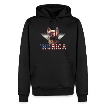 Lunettes de soleil Yorkshire Terrier Murica America - Sweat à capuche Premium bio Homme - noir - Devant - Nico (187cm)