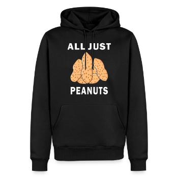 CACAHUÈTES - Sweat à capuche Premium bio Homme - noir - Devant - Nico (187cm)