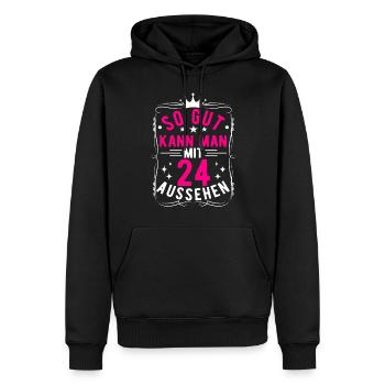 So Gut Kann Man Mit 24 Aussehen, 24. Geburtstag - Männer Premium Bio Hoodie - Schwarz - Vorne - Nico (187cm)