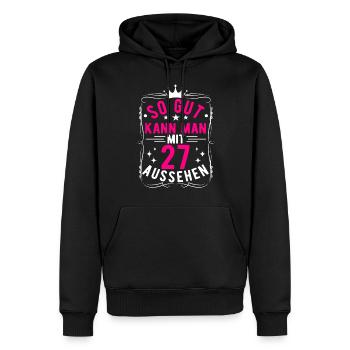 So Gut Kann Man Mit 27 Aussehen, 27. Geburtstag - Männer Premium Bio Hoodie - Schwarz - Vorne - Nico (187cm)