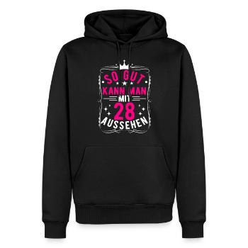 So Gut Kann Man Mit 28 Aussehen, 28. Geburtstag - Männer Premium Bio Hoodie - Schwarz - Vorne - Nico (187cm)
