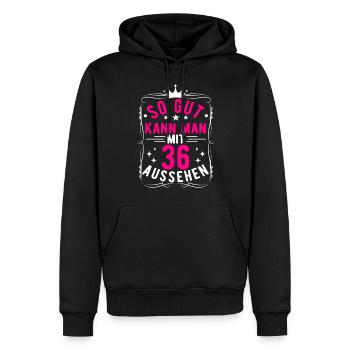 So Gut Kann Man Mit 36 Aussehen, 36. Geburtstag - Männer Premium Bio Hoodie - Schwarz - Vorne - Nico (187cm)