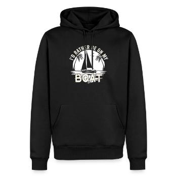 I'd rather be on my Boat Sailor Skipper & Captain - Men’s Premium Organic Hoodie - black - Front - Nico (187cm)