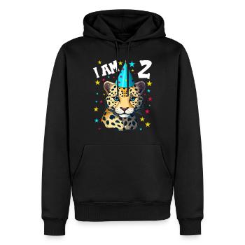 2nd Birthday I'm 2 Years Old Leopard Leopard - Men’s Premium Organic Hoodie - black - Front - Nico (187cm)
