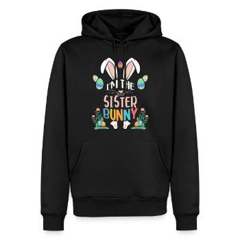 I'm The Sister Bunny - Männer Premium Bio Hoodie - Schwarz - Vorne - Nico (187cm)