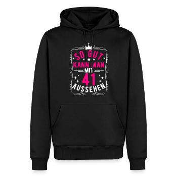 So Gut Kann Man Mit 41 Aussehen, 41. Geburtstag - Männer Premium Bio Hoodie - Schwarz - Vorne - Nico (187cm)