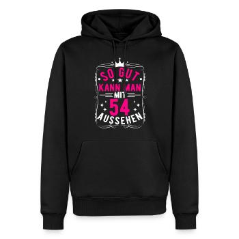So Gut Kann Man Mit 54 Aussehen, 54. Geburtstag - Männer Premium Bio Hoodie - Schwarz - Vorne - Nico (187cm)