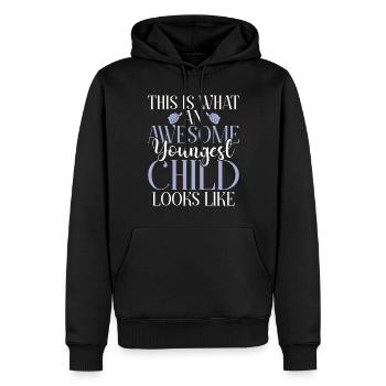 Cadeau enfant le plus jeune - Sweat à capuche Premium bio Homme - noir - Devant - Nico (187cm)