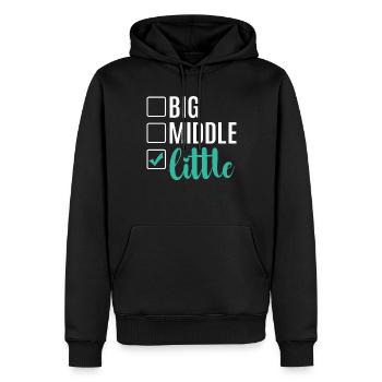 Cadeau enfant le plus jeune - Sweat à capuche Premium bio Homme - noir - Devant - Nico (187cm)