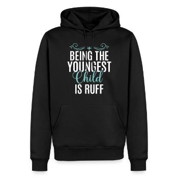 Cadeau enfant le plus jeune - Sweat à capuche Premium bio Homme - noir - Devant - Nico (187cm)