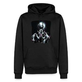 3 Opossum Mond Lustiges Meme Possum Geschenk - Männer Premium Bio Hoodie - Schwarz - Vorne - Nico (187cm)
