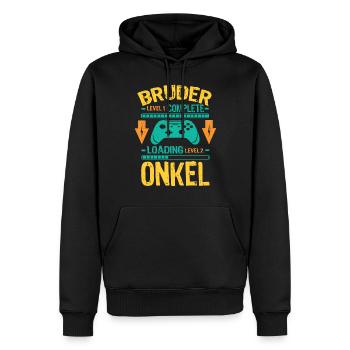 Bruder Level Complete Werdender Onkel Loading - Männer Premium Bio Hoodie - Schwarz - Vorne - Nico (187cm)