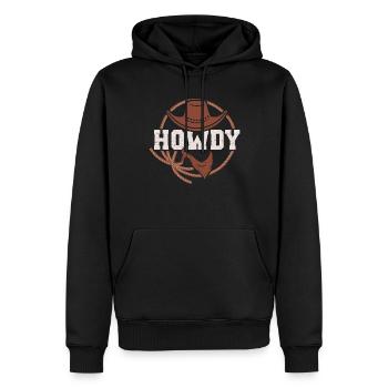 Howdy Western Country Southern Cowboy Texas - Männer Premium Bio Hoodie - Schwarz - Vorne - Nico (187cm)