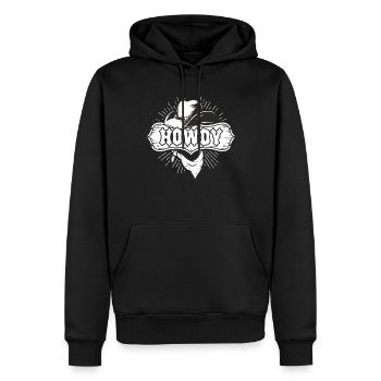 Howdy Western Country Southern Cowboy Texas - Männer Premium Bio Hoodie - Schwarz - Vorne - Nico (187cm)