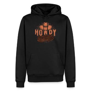 Howdy Western Country Southern Cowboy Texas - Männer Premium Bio Hoodie - Schwarz - Vorne - Nico (187cm)