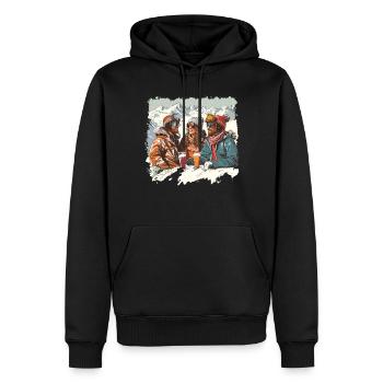Wintersport Berge Schnee Bier Ski - Männer Premium Bio Hoodie - Schwarz - Vorne - Nico (187cm)