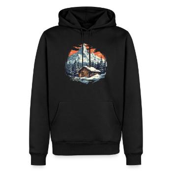 Sports d’hiver Montagne Ski de neige Skis - Sweat à capuche Premium bio Homme - noir - Devant - Nico (187cm)