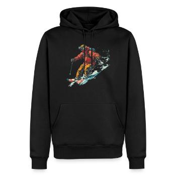 Sports d’hiver Montagne Ski de neige Skis - Sweat à capuche Premium bio Homme - noir - Devant - Nico (187cm)