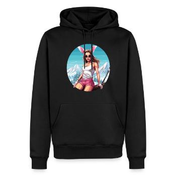 Apres Party Mountains Snow Bunny Ski - Männer Premium Bio Hoodie - Schwarz - Vorne - Nico (187cm)