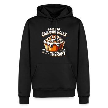 Boulanger brioche à la cannelle - Sweat à capuche Premium bio Homme - noir - Devant - Nico (187cm)