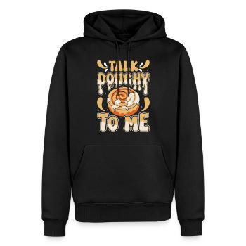 Boulanger brioche à la cannelle - Sweat à capuche Premium bio Homme - noir - Devant - Nico (187cm)