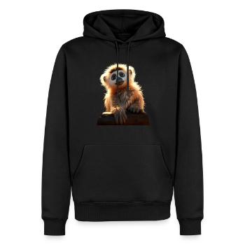 Gibbon Affen Baby Monkey Kleine Gibbons Süßer Affe - Männer Premium Bio Hoodie - Schwarz - Vorne - Nico (187cm)