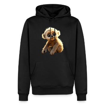 Gibbon Affen Baby Monkey Kleine Gibbons Süßer Affe - Männer Premium Bio Hoodie - Schwarz - Vorne - Nico (187cm)