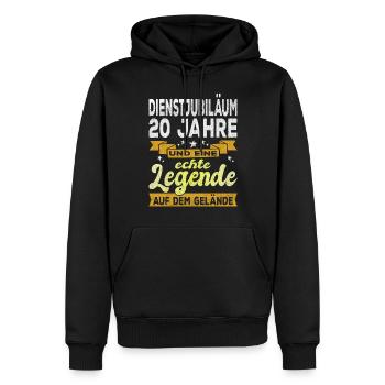 20 Jähriges Dienstjubiläum Firmenjubiläum Geschenk - Männer Premium Bio Hoodie - Schwarz - Vorne - Nico (187cm)