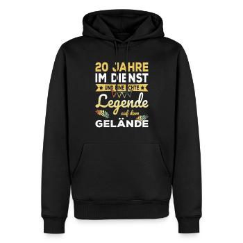 20 Jähriges Dienstjubiläum Firmenjubiläum Geschenk - Männer Premium Bio Hoodie - Schwarz - Vorne - Nico (187cm)