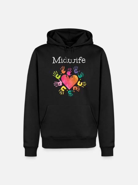 Nurse Midwife Birth Worker Heart - Männer Premium Bio Hoodie - Schwarz